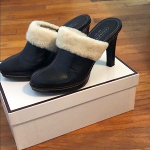 Coach Kacie calf/shearling shoes - chestnut color